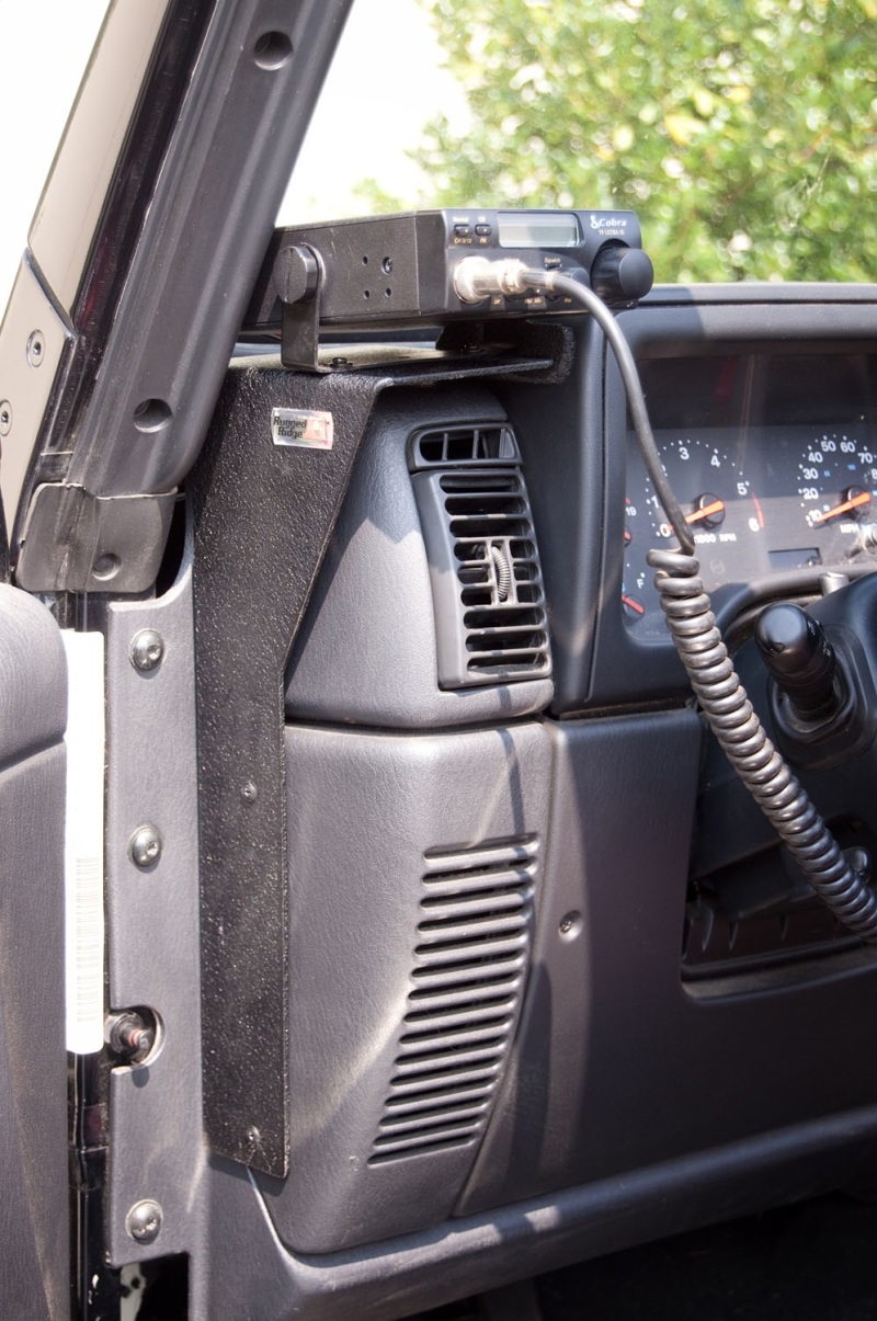 Jeep Wrangler CB Radio Dash Mount Bracket - Rugged Ridge - Black - `97-`06